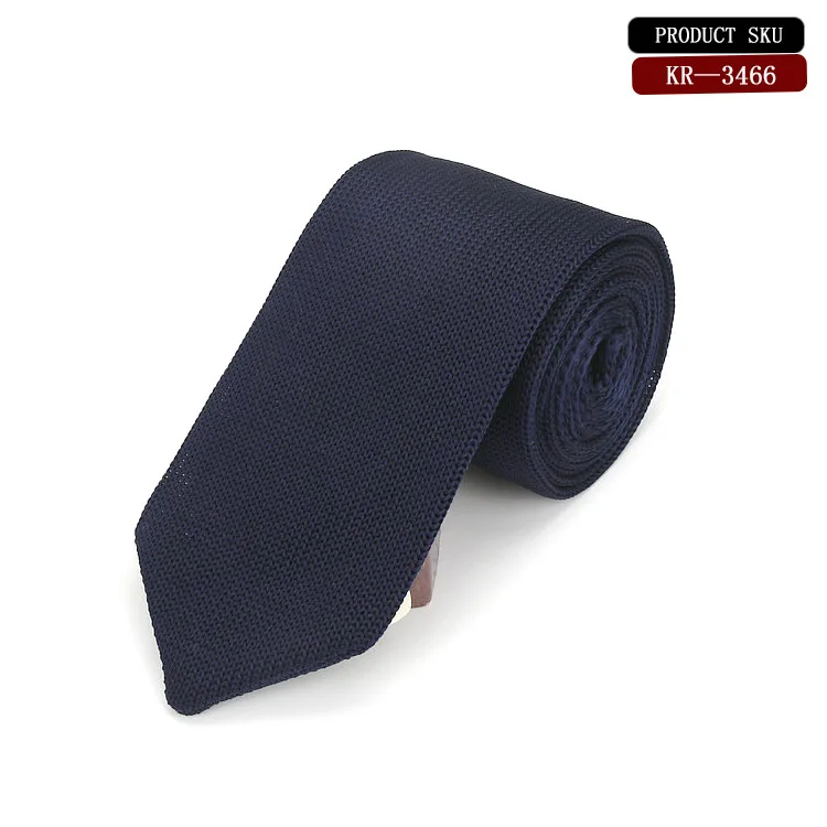 Роскошный темно-синий вязаный галстук с текстурой 6 см, классический дизайн, элегантная палитра, вязка с квадратным вырезом для создания замысловатых деталей