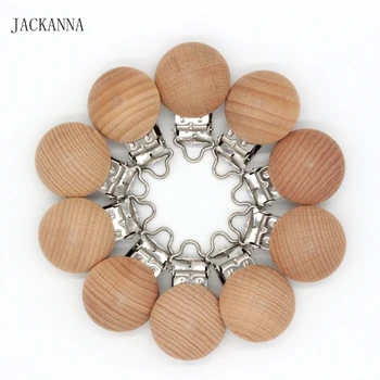 

10PCS Natural Wood Pacifier Clips No Paint Baby Dummy Clips Infant Soother Chain Accessories BPA FREE Baby Pacifier Holder