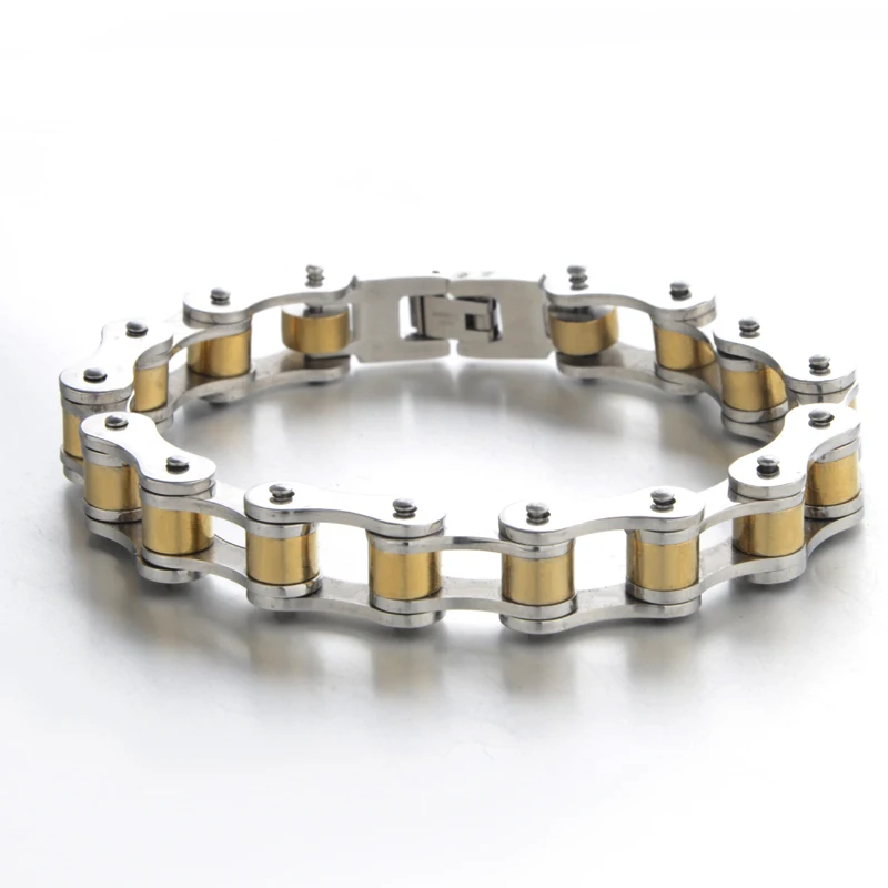 

22.5CM Long Stainless Steel Men's Bike Sport Casual Jewelry Bicycle Link Chain Bracelets For Men