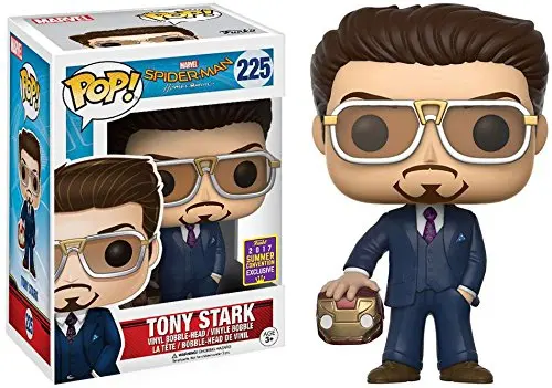 

2017 SDCC Exclusive Funko pop Official Spiderman - Tony Stark Holding Helmet Vinyl Action Action Figure Collectible Model Toy