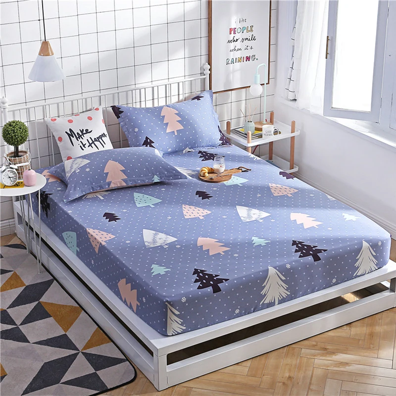 Nordic-Style-Bed-Sheets-with-Pillow-Case-Twin-Queen-Fitted-Sheet-Single-Double-Bed-Sheet-with-Elastic-Band-Cotton-Mattress-Cover