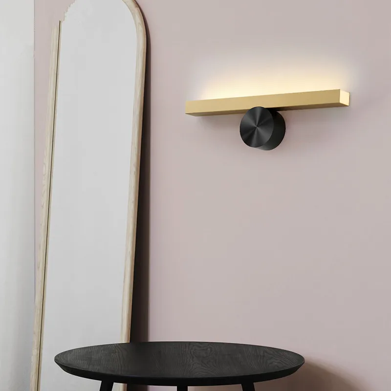Светодиодный настенный светильник, роскошный латунный современный металлический настенный светильник, простые настенные бра, креативный дизайн, прикроватный светильник для спальни, Домашний Светильник ing No87