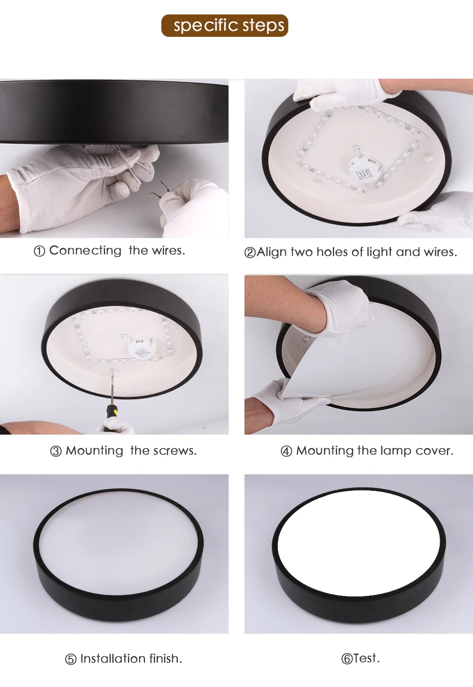 LED Ceiling Light Ultra-thin 5CM LED Mordern Simple Lamp Black White Round Square for Living Room Bedroom Foyer Dinning Room