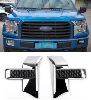 

2pcs Car Exterior Front Headlight Front Lamp Side Cover Trim Sticker For Ford F150 2015-2017 Car Exterior Accessories Styling