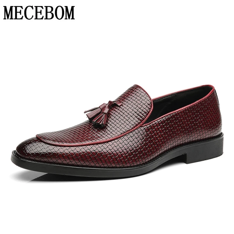

Men Dress Leather Shoes Fashion Tassel Slip-on Loafers Plus Size 48 Gentleman Formale Party Leather Men Shoes mocassins b02m