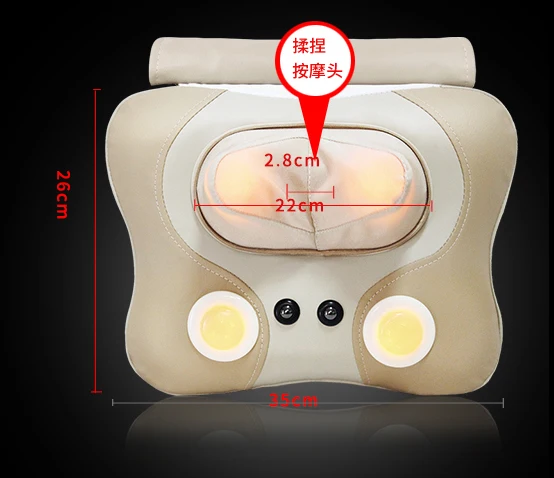 Heating Massage Cushion Pillow Cervical Massager 4D Kneading Electric Vibrating Massager Shiatsu Body Shoulder Back Massage 