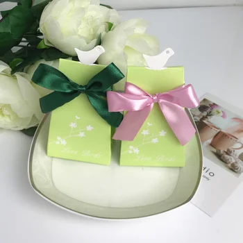 

100 Pcs Creative Green Love Birds Style Wedding Favors Candy Boxes Bomboniera Party Supplies Gift Box Chocolate Box Sachet