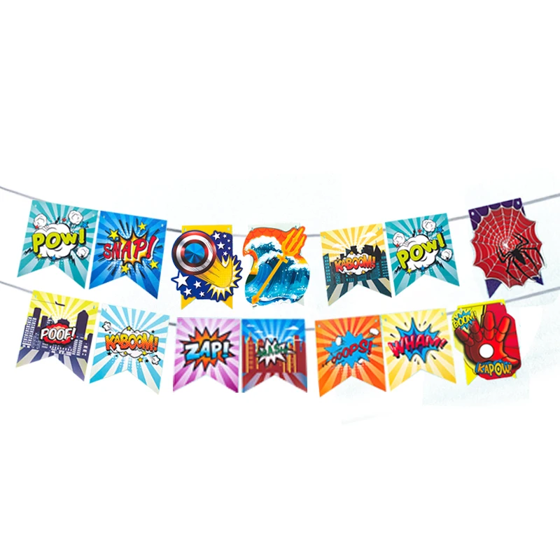 superhero theme letter banners Avengers theme party decorations happy birthday letter theme party banners Avengers party flags