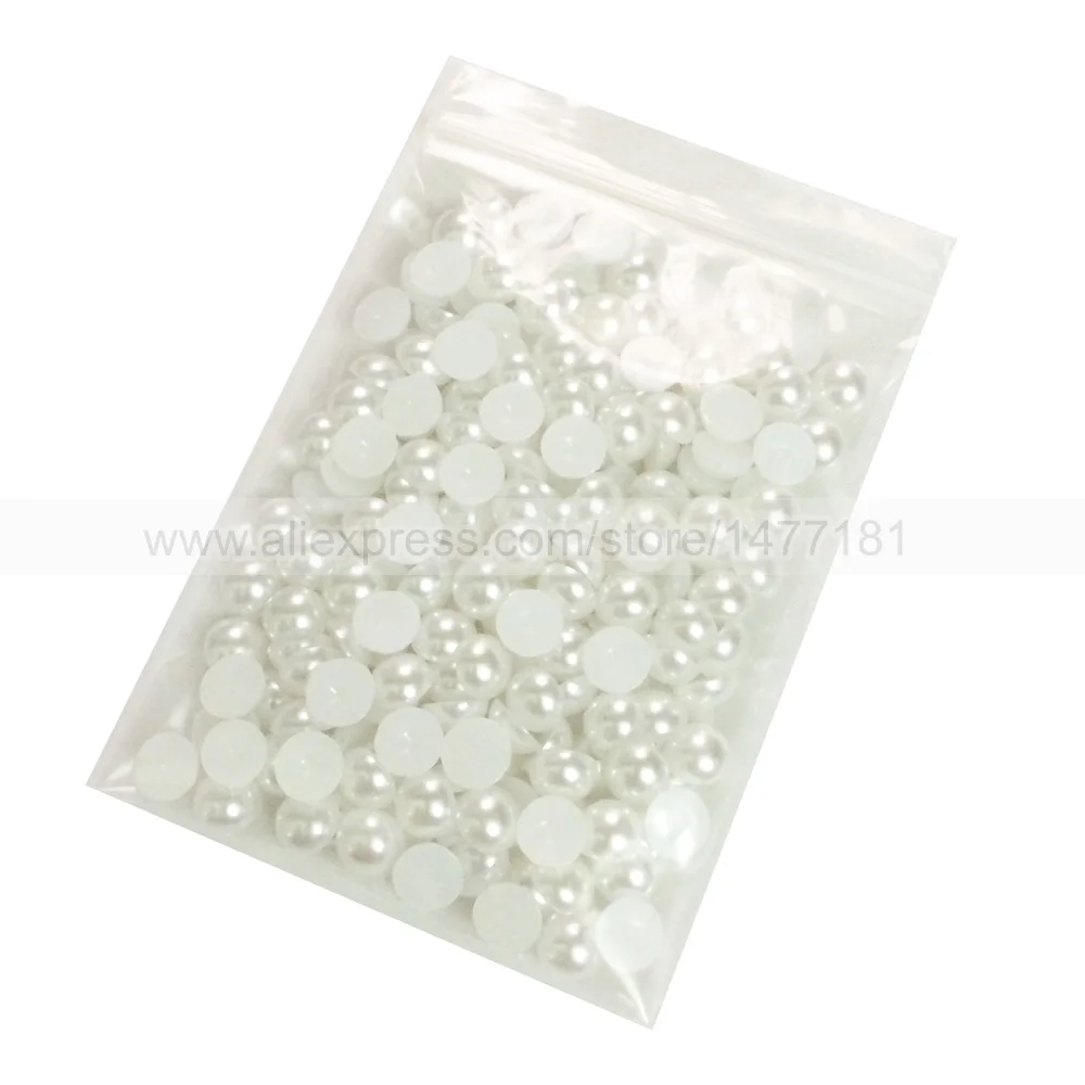 8mm Half Round Pearls Z9 WHITE 1