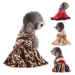 Сексуальные леопардовые платья для щенков для собак York с воздухопроницаемой сеткой, с изображением собаки платья для маленьких собак