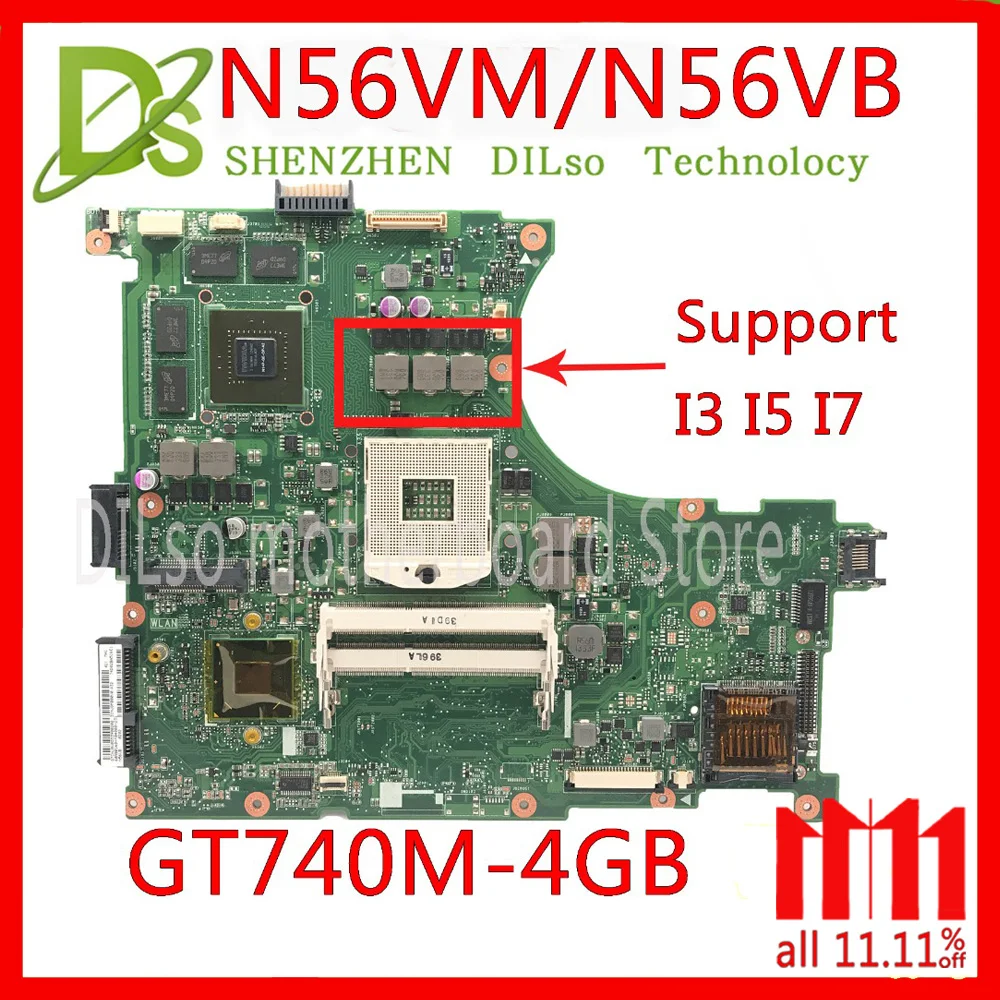 KEFU N56VM motherboard For ASUS N56VM N56VB N56VvV N56VJ N56VZ Laptop motherboard N56VM GT740 4G mainboard Test motherboard KEFU N56VM motherboard For ASUS N56VM N56VB N56VvV N56VJ N56VZ Laptop motherboard N56VM GT740 4G mainboard Test motherboard