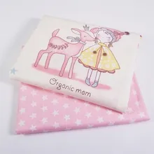 

2pcs/lot Printed Princess Baby Cotton Twill Fabric Patchwork Cloth for DIY Sewing Quilting Fat Quarters Material For Baby&Dolls