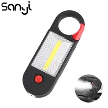 SANYI COB светодиодный портативный светильник, 2 режима, лампа для кемпинга, 3* AAA, магнитный крючок, удобный фонарь для ремонта автомобиля, рыбалки, охоты