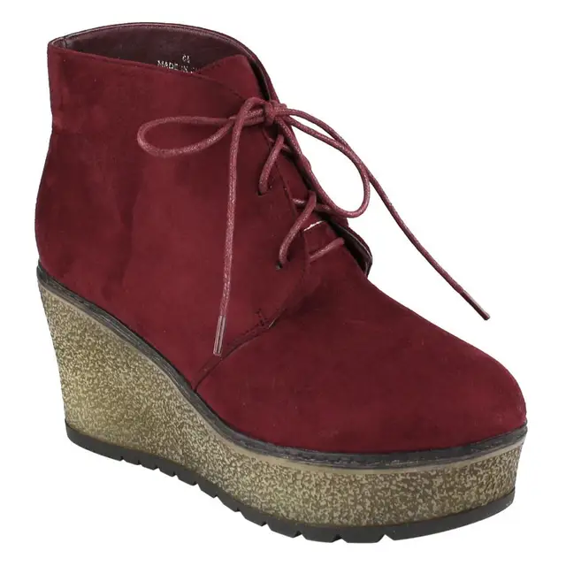 lug wedge booties