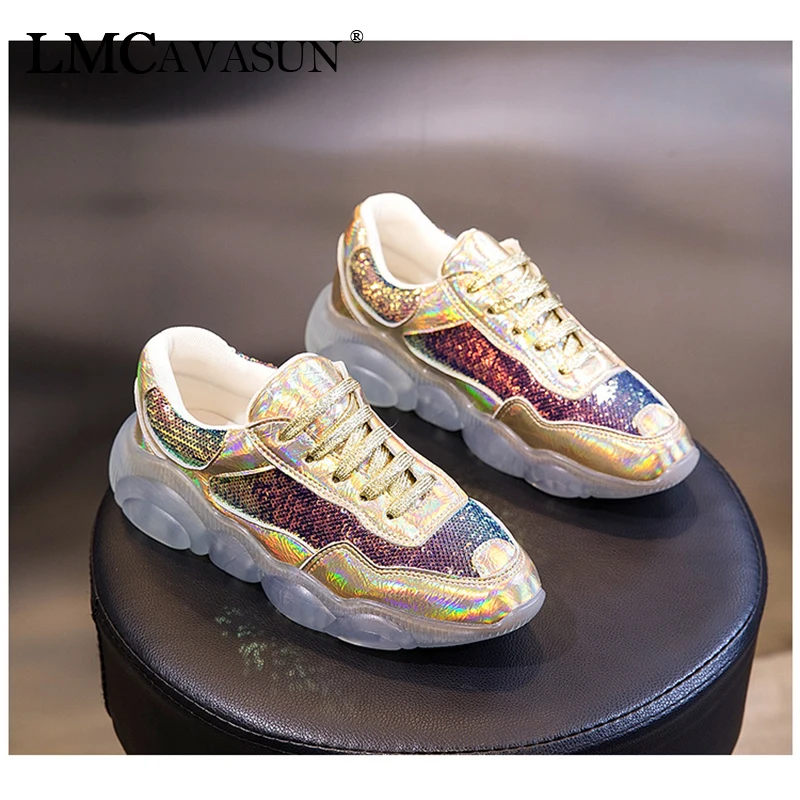 Paillettes Croix Cristal argent Printemps Chaussure Mode 2019 Homme Lacets Décontracté En Or Tissu Caoutchouc Bout attaché Rond Cuir Nouveau Bling À kuPZiX