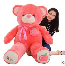 creative toy fruit bear plush toy huge 160cm hot pink apple teddy bear doll soft hugging