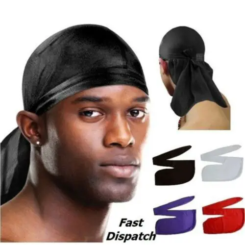 8 цветов, Мужская дышащая бандана Durag, плотно прилегающая спортивная повязка на голову Du Rag