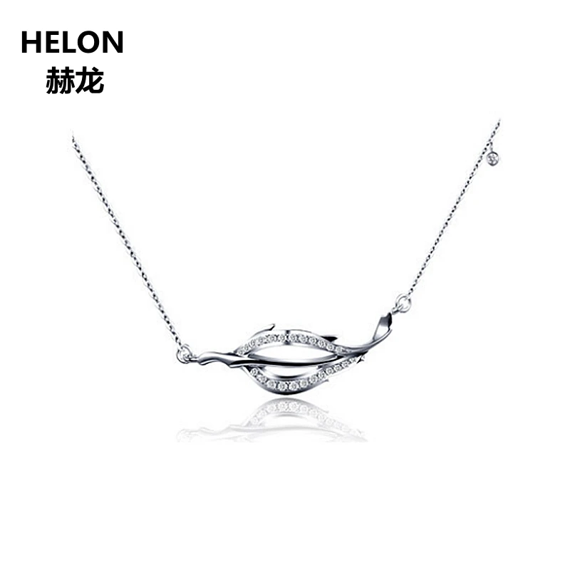 

Solid 18k White Gold Natural Diamonds Pendant 0.11ct Diamonds Women Pendant Necklace Engagement Wedding Party Jewelry