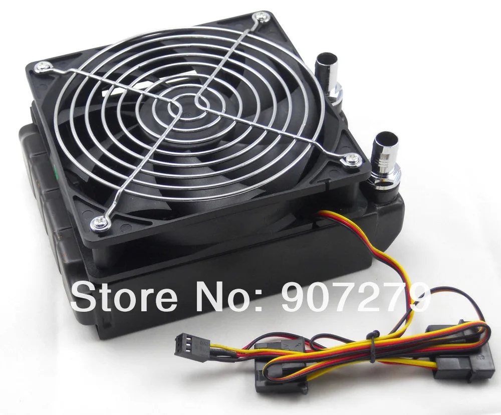 Buy 120mm copper water cooling radiator intensive fins with cooling fan and