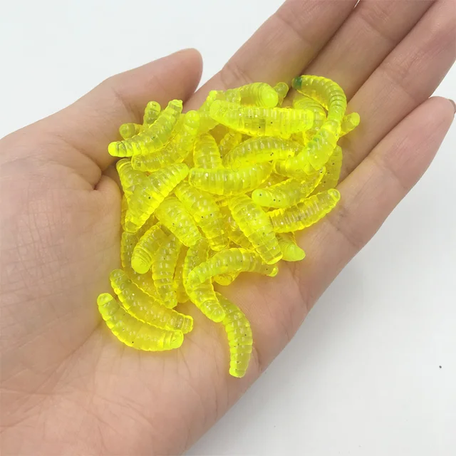 Road and the bionic bait maggots bait Mealworms soft bait worms class 4colors 2cm 0.37g 50pcs