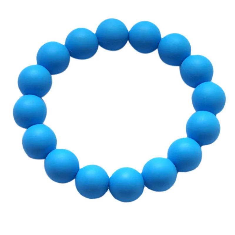 Круглый Силиконовый браслет-цепочка с бусинами для прорезывания зубов для мальчиков или девочек, жевательные детские игрушки для прорезывания зубов, Прямая поставка