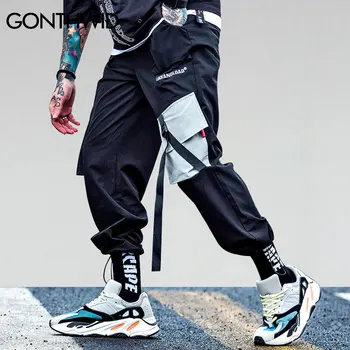 

2019 Pockets Cargo Harem Pants Mens Casual Joggers Baggy Tactical Trousers Harajuku Streetwear Hip Hop Swag Jogger Track Pants