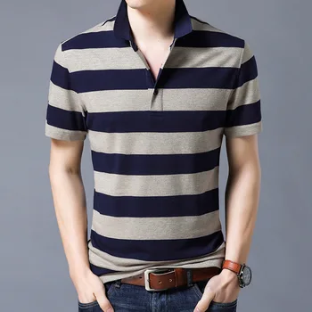 

Europe New 2018 Summer Man High Fashion Loose Turn Down Collar Short Sleeve Smart Casual Polo Shirts Tees Male Business Shirts
