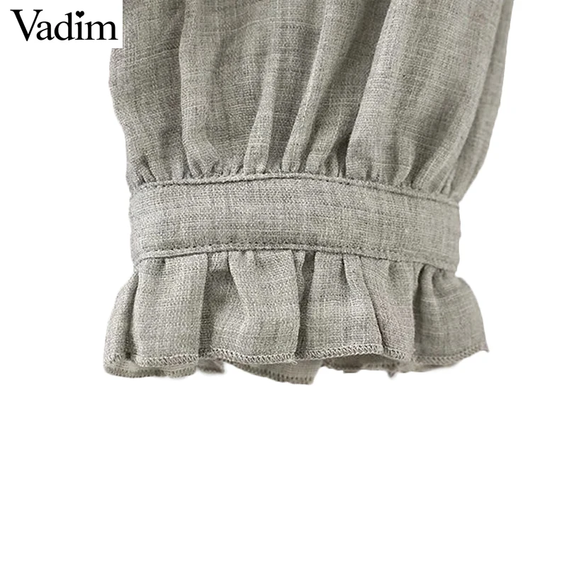 Женская винтажная блузка с длинным рукавом и цветочной вышивкой треугольным