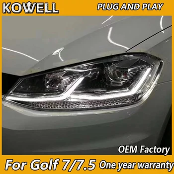 

Car Styling Head Lamp for VW GOLF 7 MK7 Upgrade to MK7.5 Design Golf 7.5 Headlights LED Headlight DRL Bi-Xenon Lens Double U