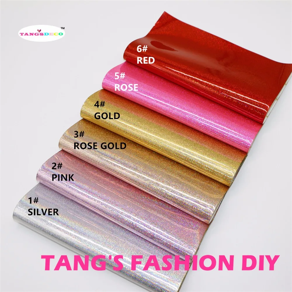 

6pcs-High Quality candy color laser dots PU leather/synthetic leather artificial leather