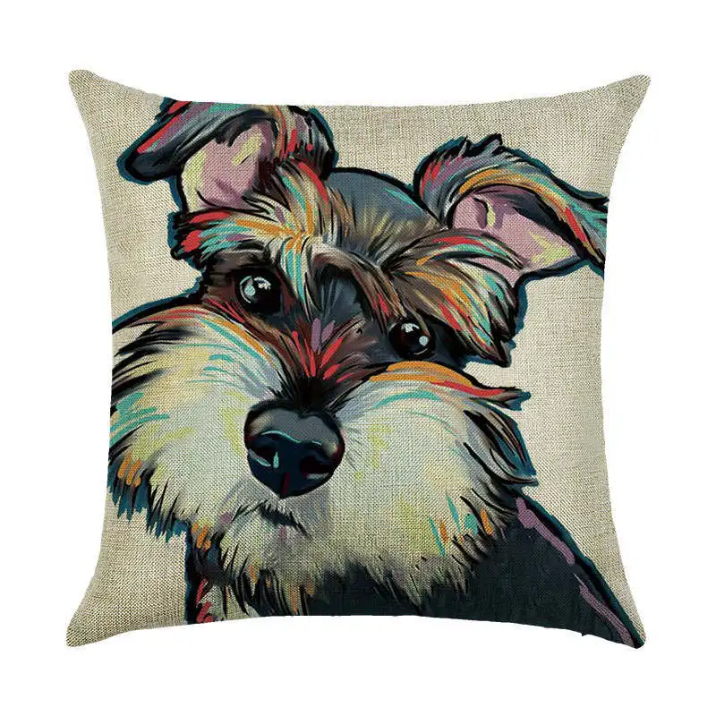 Greyhound Printed Beagle Cushion Cover Farmhouse Decor Animals Pillowcases Black Dogs Throw Pillow Covers Decorative Pillow Case