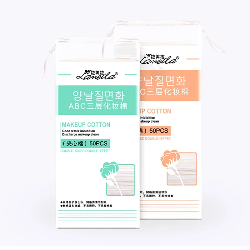 

50 pcs Facial Cleansing Cotton Pads Makeup Remover Cotton Pad Face Wipes Double Side Cosmetics Tissue to Remove Nail Polish