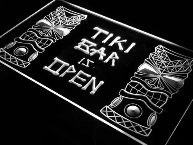 I573 Tiki Bar is OPEN Mask Display NR светодиодный неоновый светильник переключатель ВКЛ./ВЫКЛ. 20