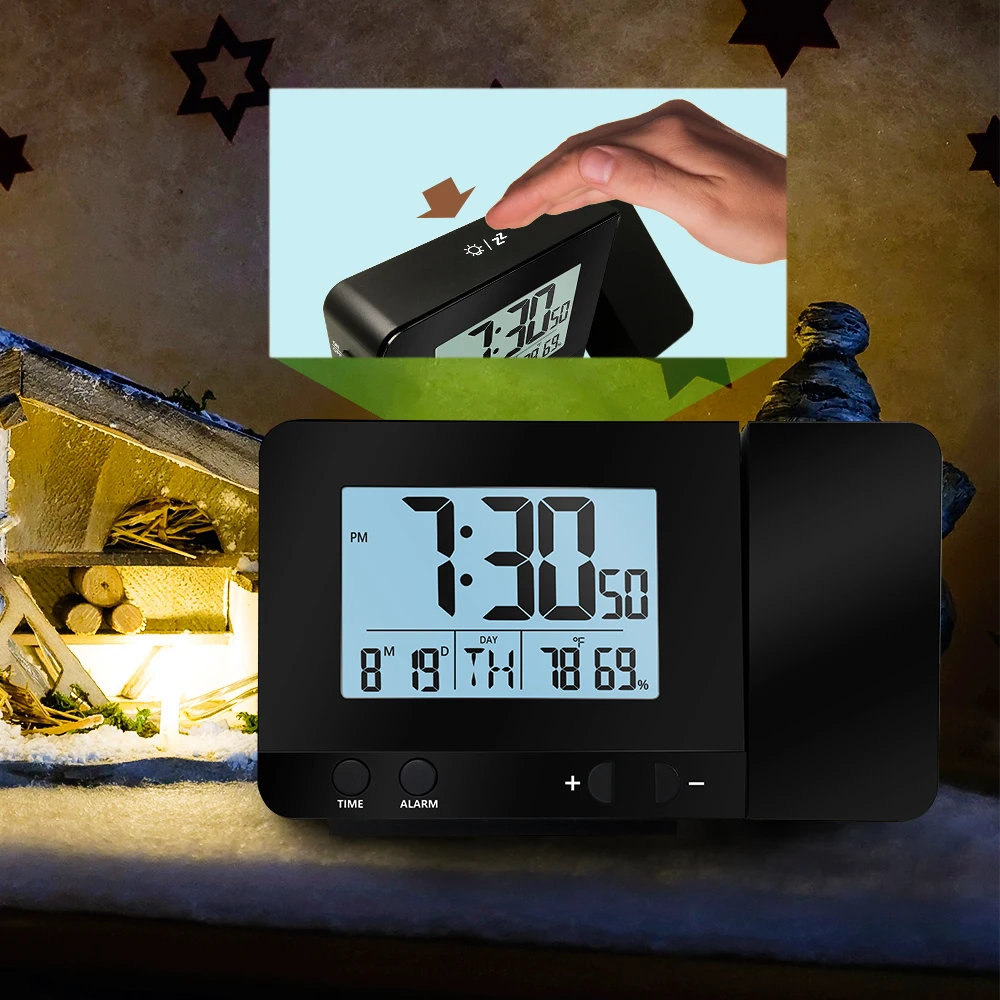 PT3531 будильник, цифровые часы с защитой с Двойные сигналы, крытый термометр, USB телефон зарядное устройство для спальни