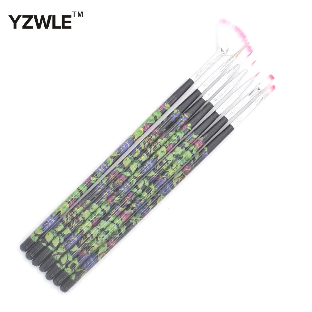 

YWK 7Pcs/Pack DIY Nail Art Acrylic UV Gel Design Brush Painting Drawing Pen Tips Tools Kit 39