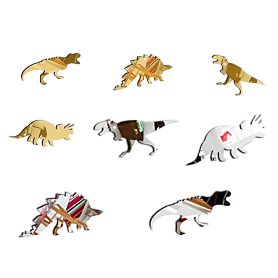 

Mirror Surface Cartoon Dinosaur Wall Sticker Children Room Cute Wall Decal Baby Animal Home Decor Vinyl Removable Sticker