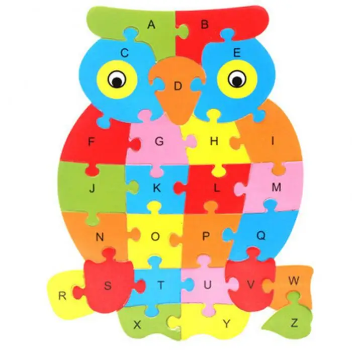Английский алфавит, цифры, животные, фрукты, деревянные головоломки, ручной захват ребенка, Ранние развивающие игрушки для детей дошкольного возраста, обучающие средства