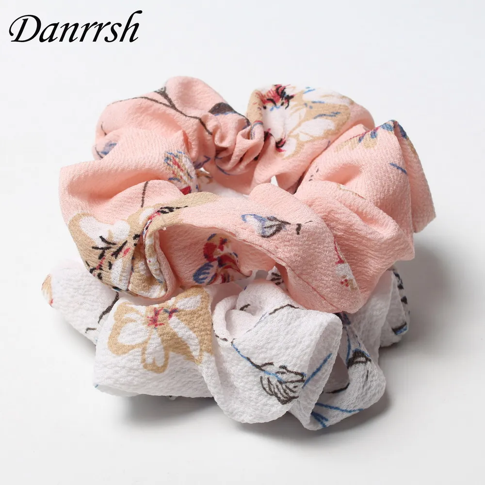 

Medium 2PC/set Floral-print style Hair Scrunchies Fashion Young Hair Accessories Hair Holder Rope Elastic Hair Tie Headwear