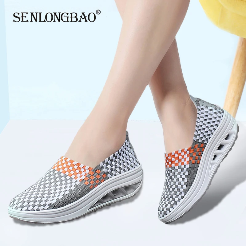 

Brand New Spring Women Platform Shoes Autumn Mesh Flat shoes Women Non-slip Woven Sneakers Women's Comfortable Casual shoes