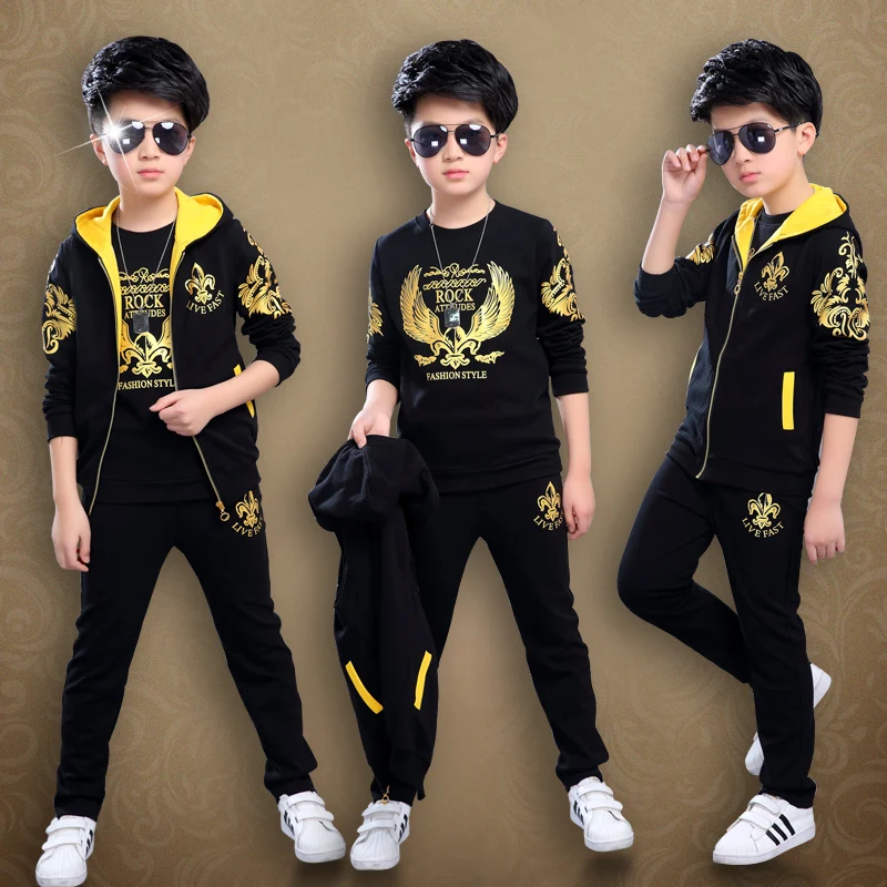 

2017 new boys spring children's spring and autumn sports three suits
