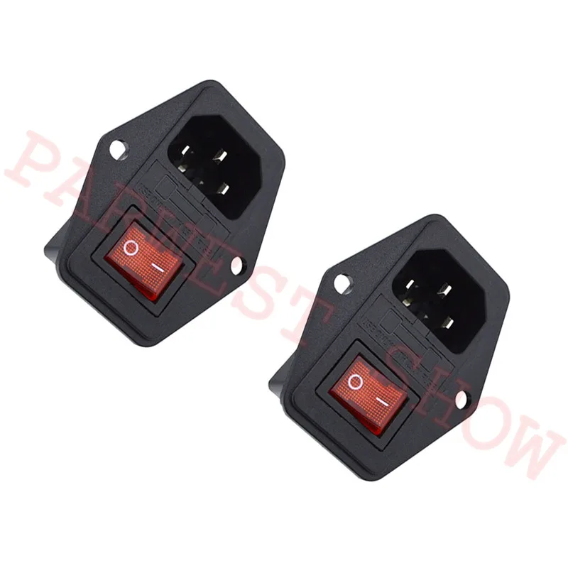 2 Pcs Per Computer Di Arcade Cabinet Potenza Di Commutazione Presa Cnnector Ac 250 V Di Illuminazione Con Fuse Holder Per Jamma Gioco Fai Da Te Macchi