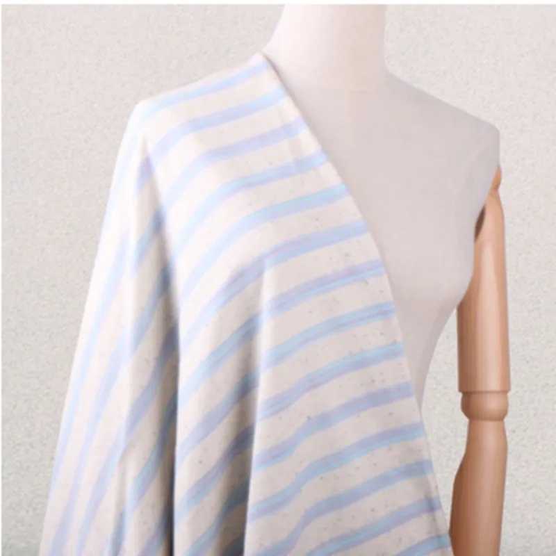 Хлопковая окрашенная полосатая ткань Классическая хлопчатобумажная полоска трикотажная ткань для летней одежды