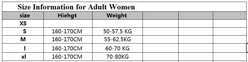 women size