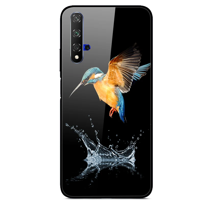 3D Cat Print Tempered Glass Phone Case Cover
