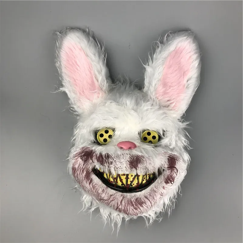 

Hallowee Bloody Rabbit Scary Mask Horror Plush Mask Party Cosplay Mask Figure Model Festive Party Costume Model