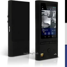ZX100 силиконовый чехол + Экран протектор для Sony Walkman NWZ ZX100 NW-ZX100 чехол ZX 100 Резина Гель для Кожи, Чехол Фильм Черный