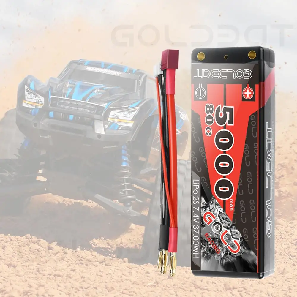 GOLDBAT 7,4 V lipo батарея 5000mAh RC Car 80C батарея lipo 7,4 V перезаряжаемая батарея для RC автомобиля лодки грузовика рокот с Deans T вилкой