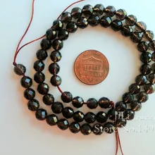 LII Ji природный дымчатый кварц круглой формы граненые бусины около 6 мм DIY ювелирных изделий около 39 см