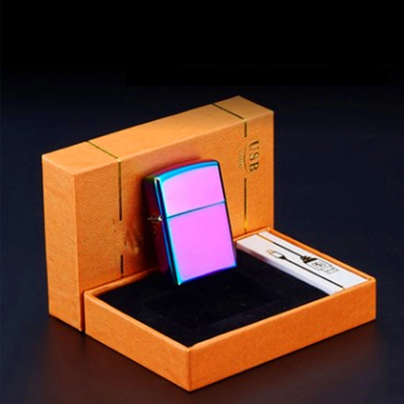 10pcs lot 2017 Multiple color electronic lighter New isqueiro cigarette tool with box font b USB