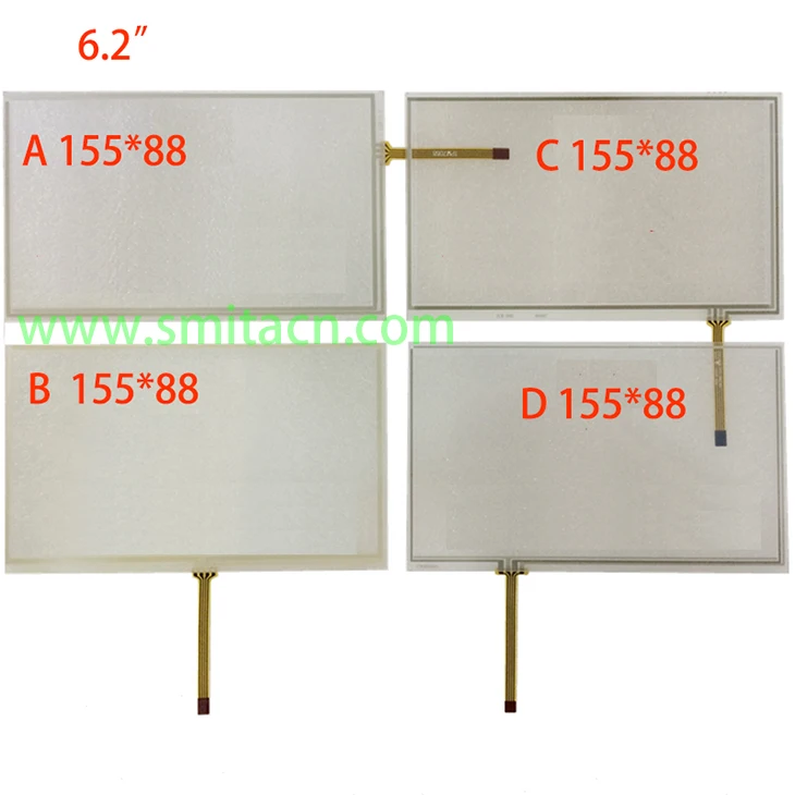 6.2 inch 4 wire resistive touch screen HSD062IDW1 -A00 A01 A02 car DVD navigation screen 155*88 155